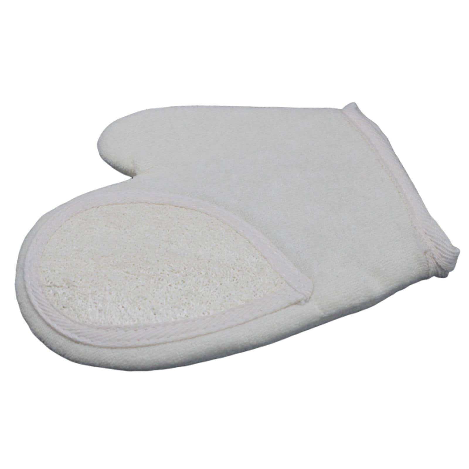 Natural Loofah Body Scrubs - Glove 2 Natural loofah body scrub glove for gentle exfoliation and skin care.