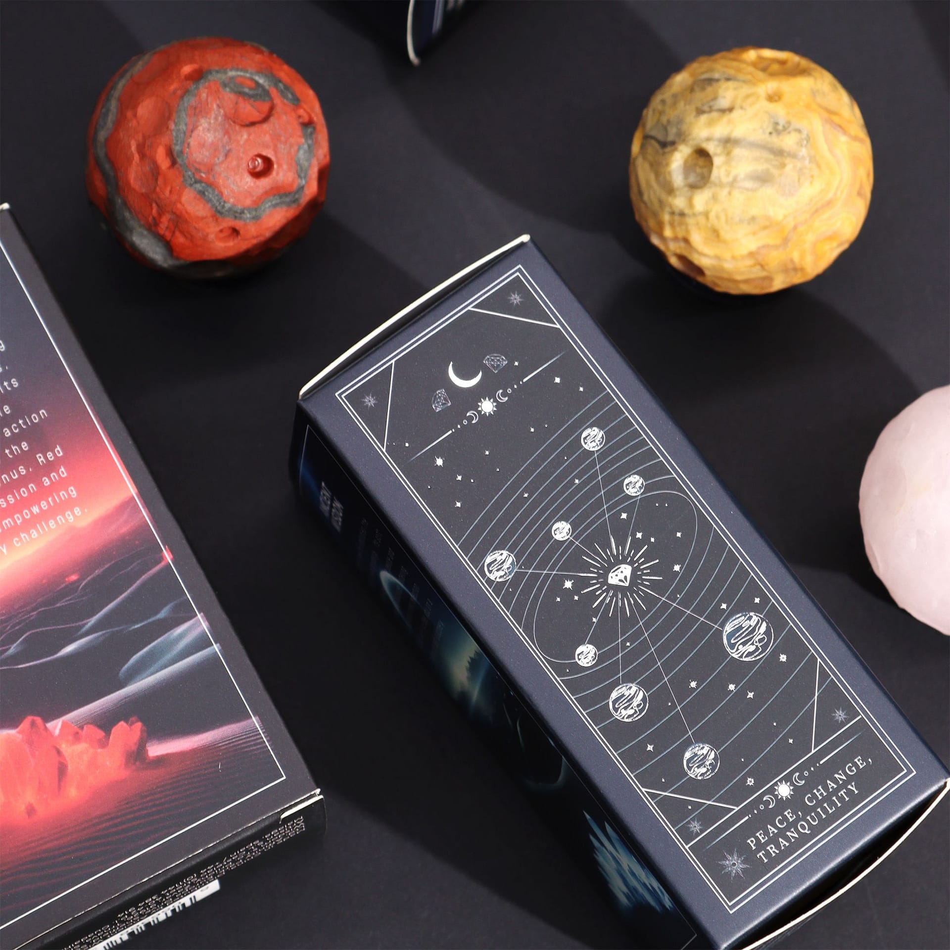 White Howlite Planet on a Sola Goldstone Stand (MOON) 8 White Howlite planet on a Solar Goldstone stand, promoting peace and tranquility.