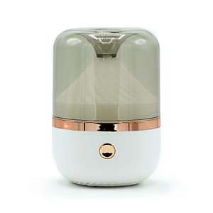 White and bronze urban aroma diffuser with colourful night light feature.