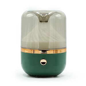 Urban Aroma Diffuser in green and bronze with colour-changing lights.