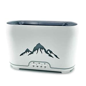 Himalayas Aroma Diffuser with flame effect and remote control for a calming atmosphere.