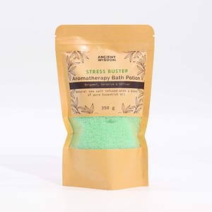 Soul Inspirations | Inspired Gifts for Soulful Living 6 Aromatherapy Bath Potion in a kraft bag, ideal for relaxation and self-care.