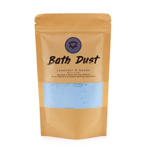 Soul Inspirations | Inspired Gifts for Soulful Living 9 Lavender & Seeds Bath Dust in a stylish jar for a relaxing bath experience.