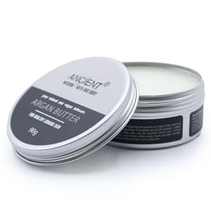 Luxurious argan body butter in a stylish jar for nourishing skin care.